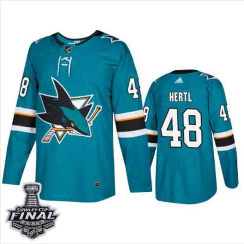 Sharks Tomas Hertl #48 Heim Teal 2019 Stanley Cup Final Stitched